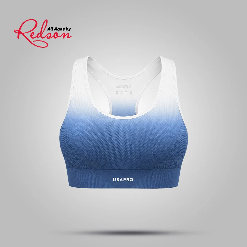 Usapro Blue Ombre Seamless Sports Bra