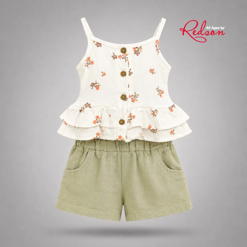 Girls’ Floral Peplum Cami Top & Shorts Set