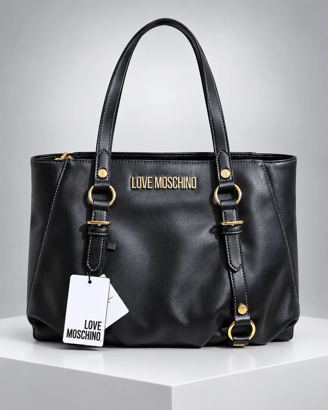 Love Moschino Black Logo Tote Bag