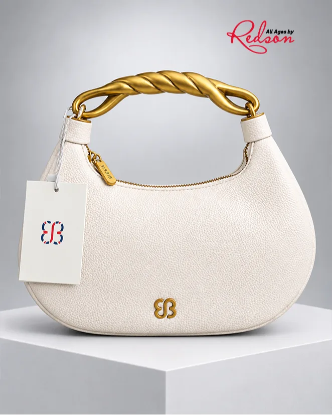 Bessie London White Textured Hobo Shoulder Bag