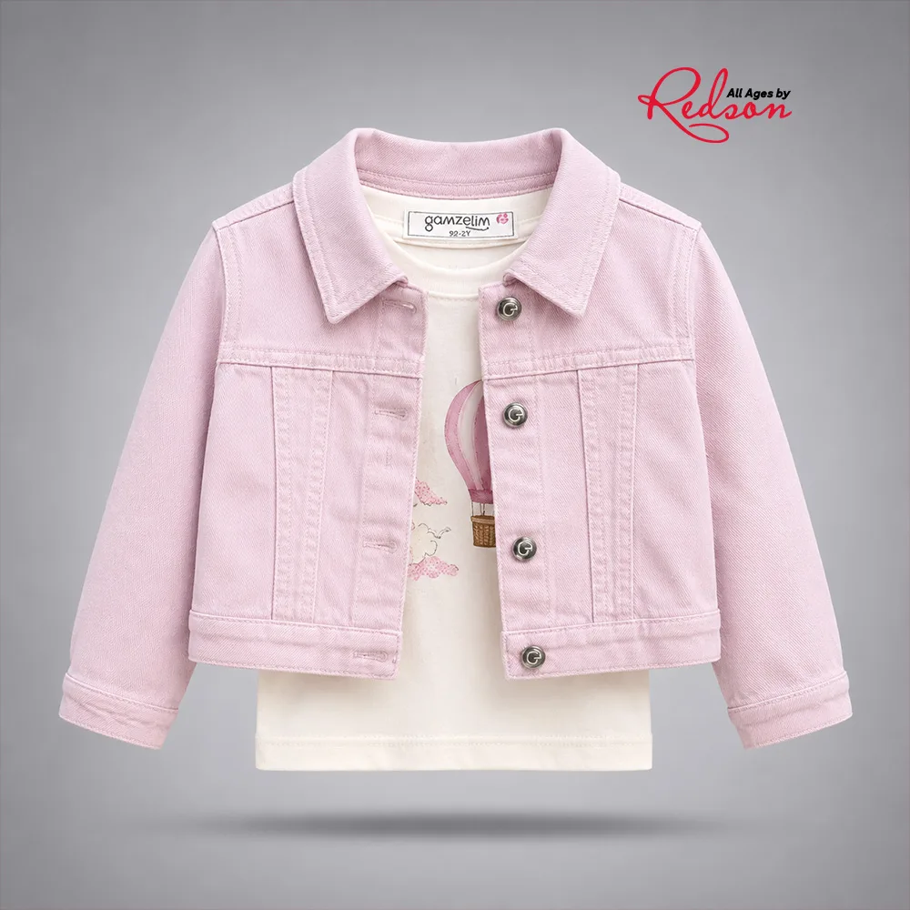 Girls’ Pink Denim Jacket & T-Shirt Set