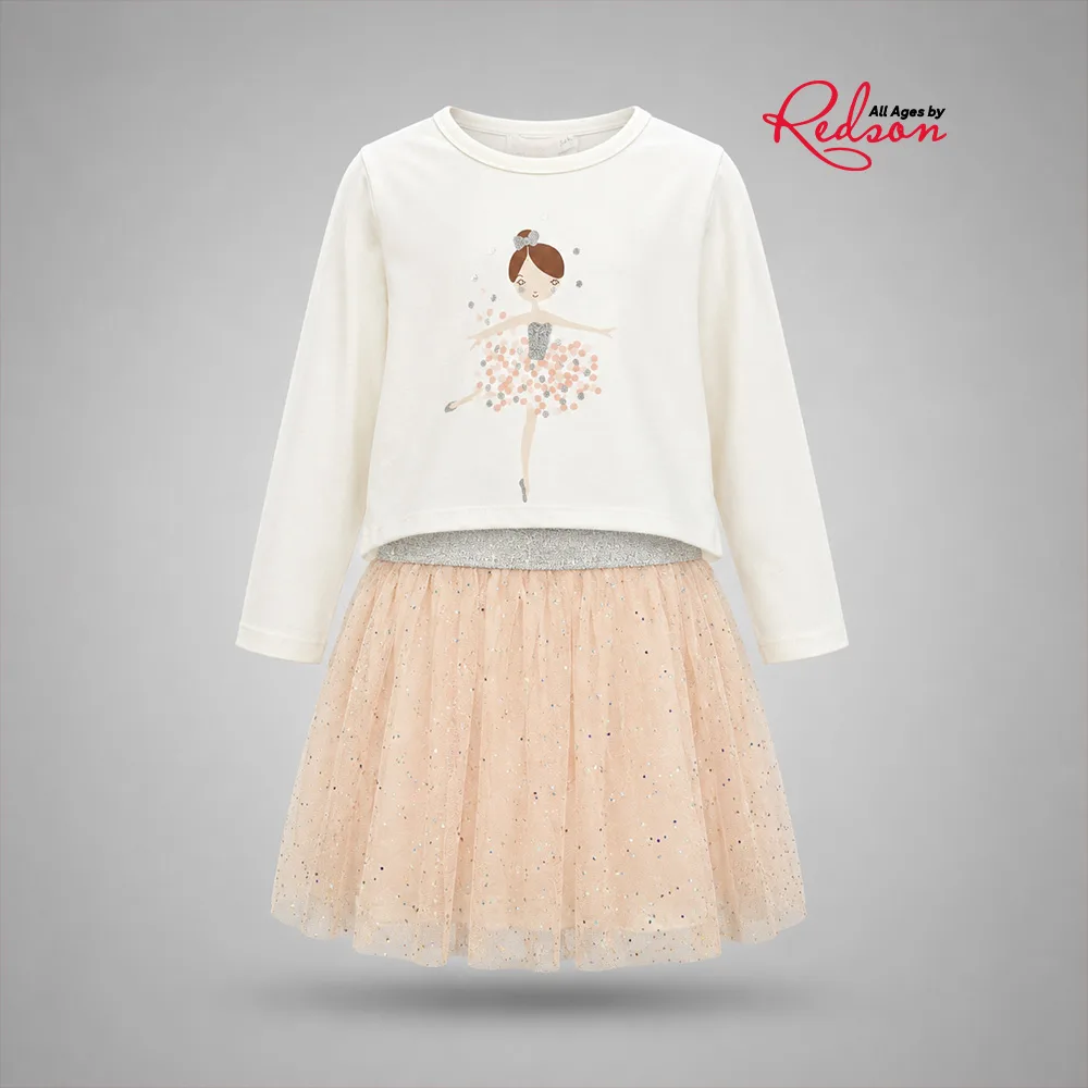 Girls’ Ballerina Print Tulle Skirt Set