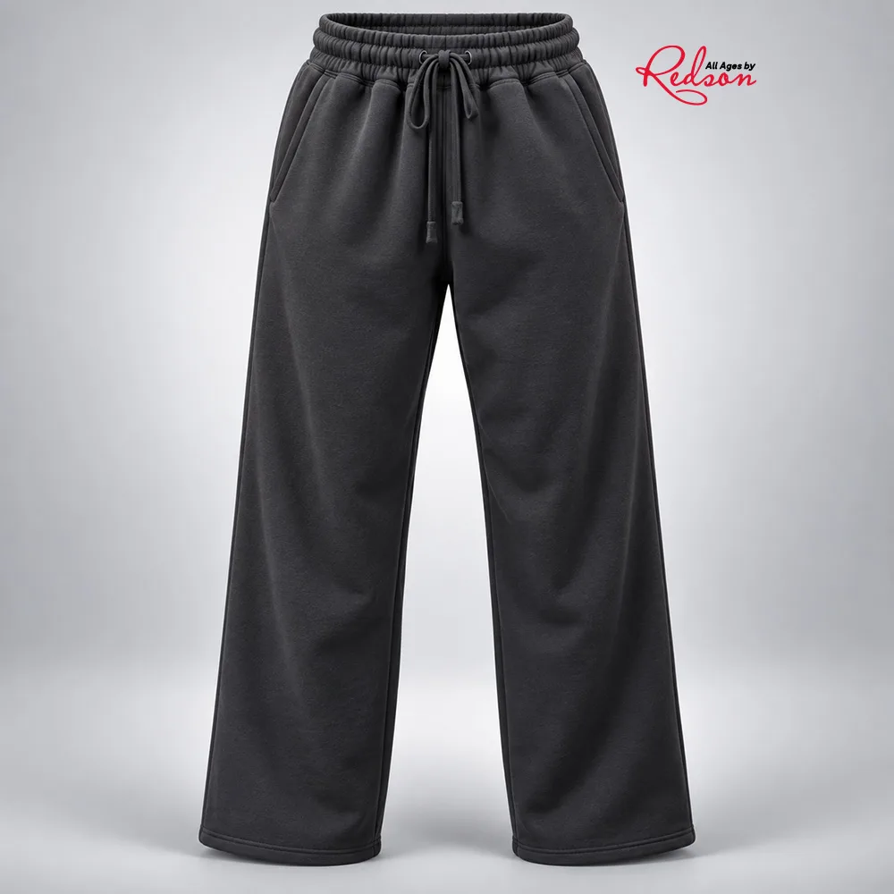 Classic Black Wide Leg Drawstring Sweatpants
