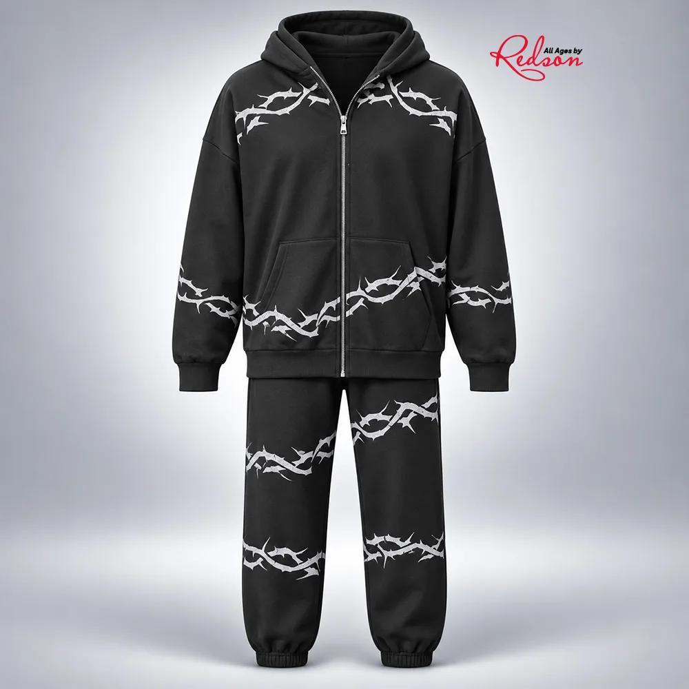 Black Thorn Graphic Hoodie & Jogger Set