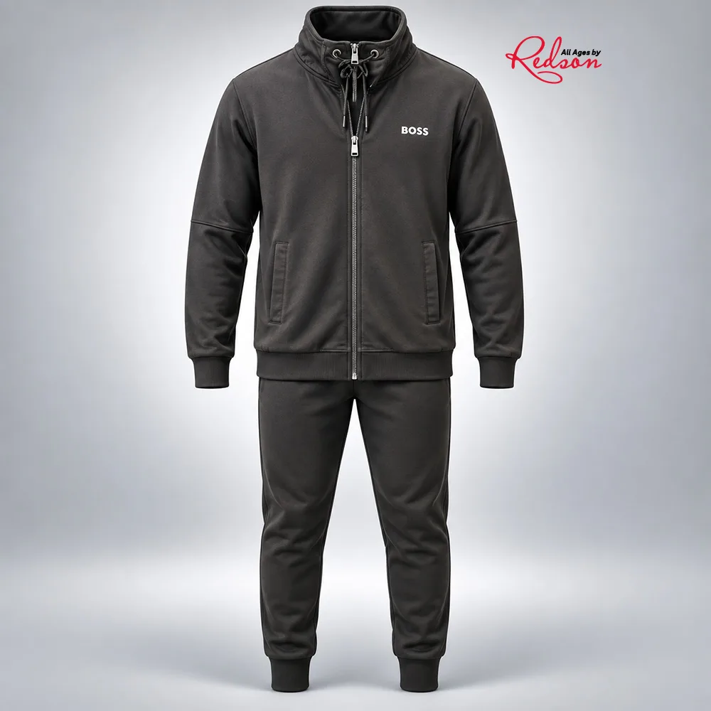 Boss Black Zip Up Tracksuit Set