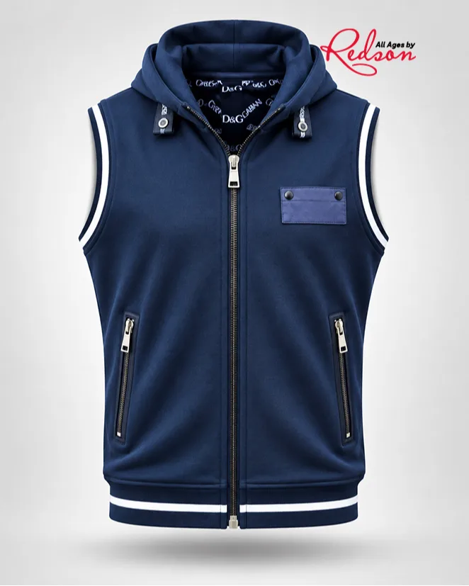Dolce & Gabbana Hooded Zip Up Vest