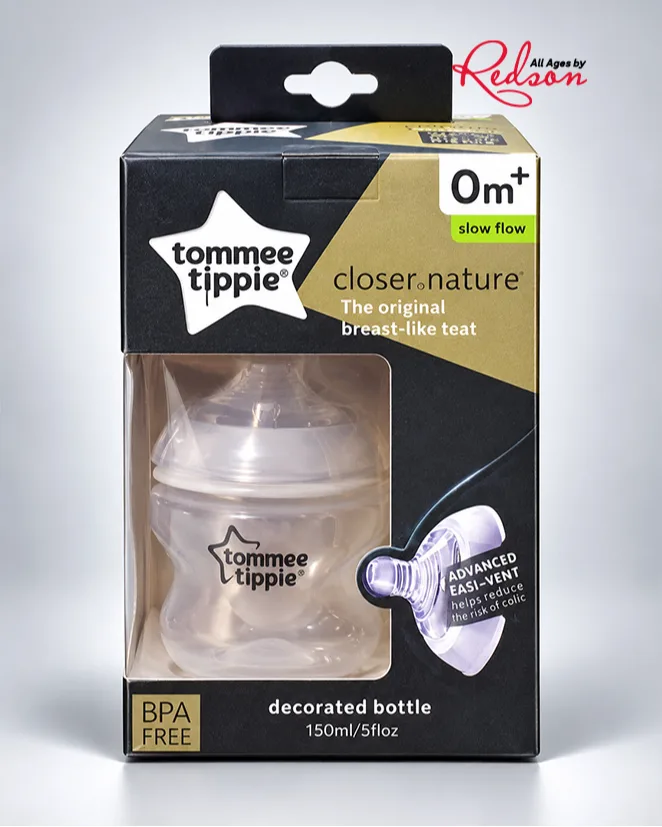 Tommee Tippee Closer To Nature Decorated Baby Feeding Bottle Slow Flow
