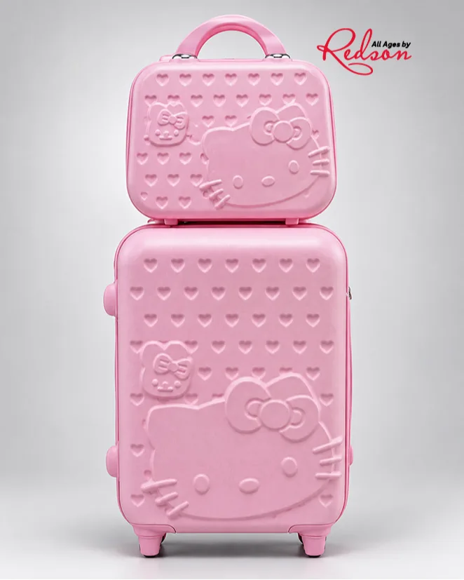Hello Kitty Kids’ 2Piece Luggage Set Pink Heart Design