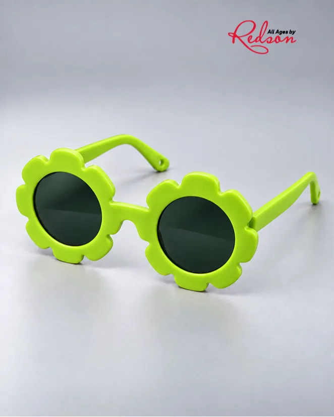 Kids Flower Shaped Sunglasses Lime Green