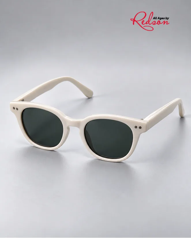 Classic Oval Sunglasses Cream White