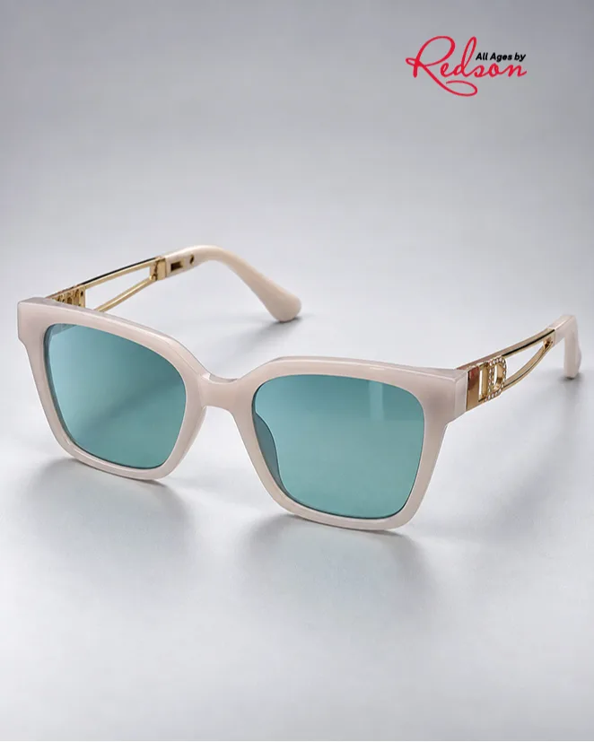 Kids’ Cream Frame Blue Lens Fashion Sunglasses