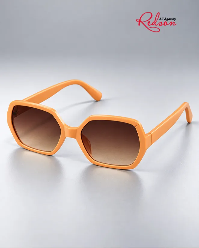Orange Oversized Geometric Fashion Sunglasses
