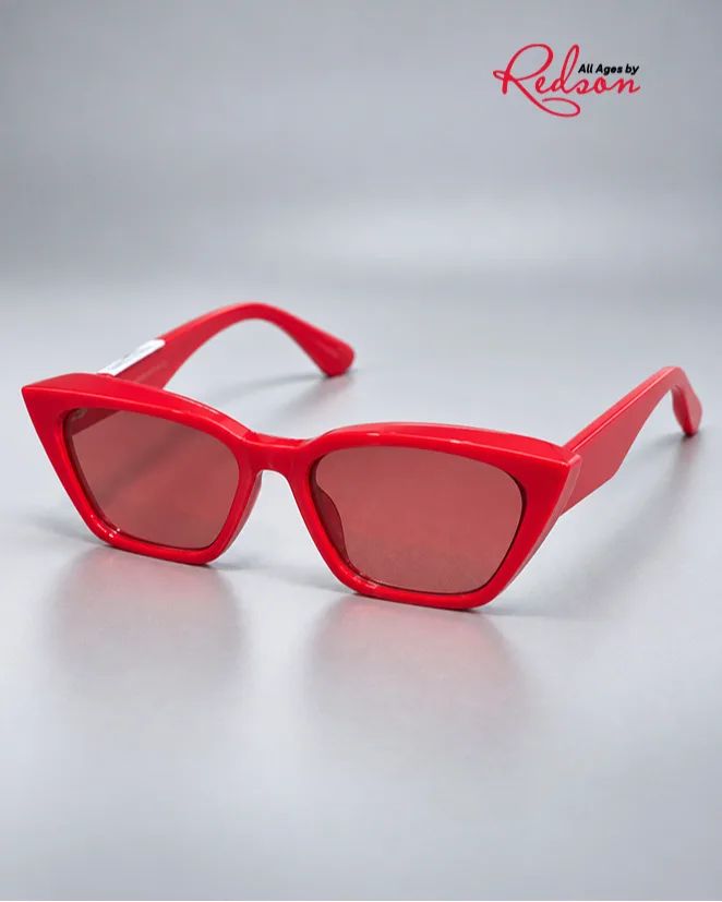 Red Oversized Cat Eye Fashion Sunglasses