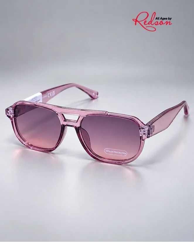Transparent Pink Oversized Square Sunglasses