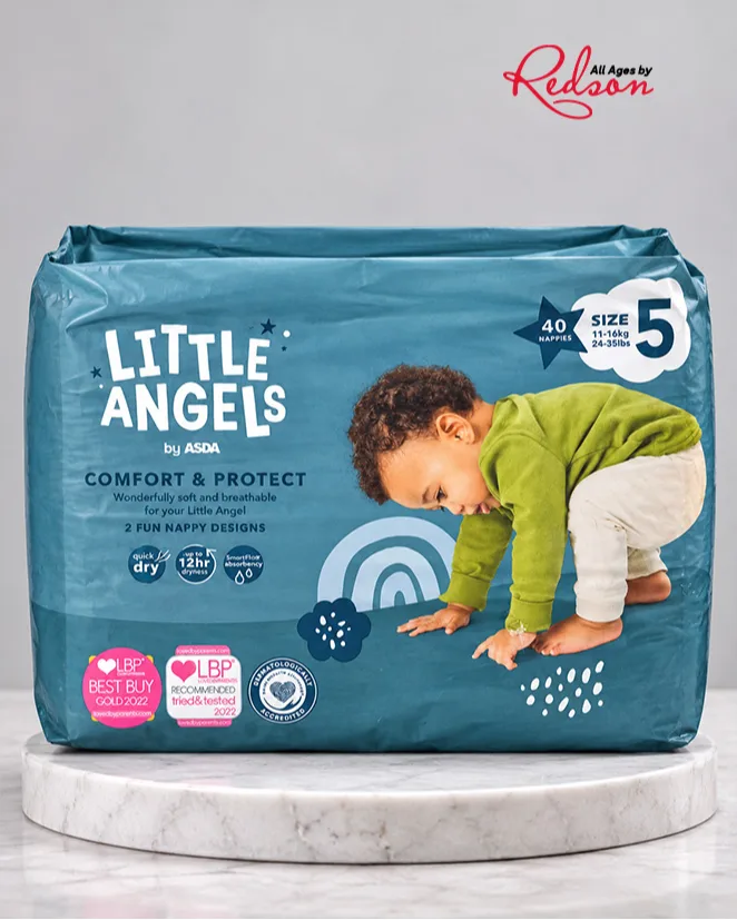 Little Angels By Asda Comfort & Protect Baby Diapers Size 5