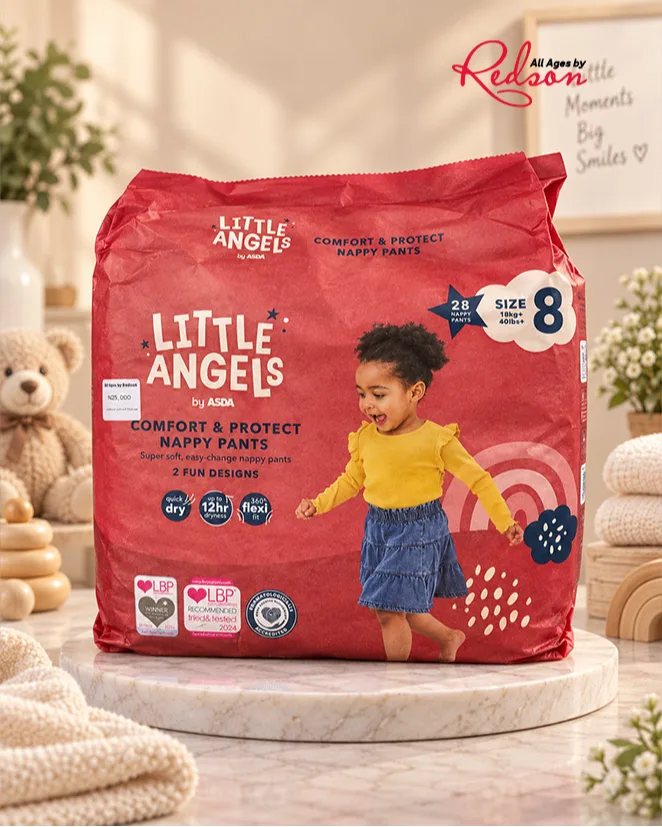 Little Angels By Asda Comfort & Protect Nappy Pants Size 8