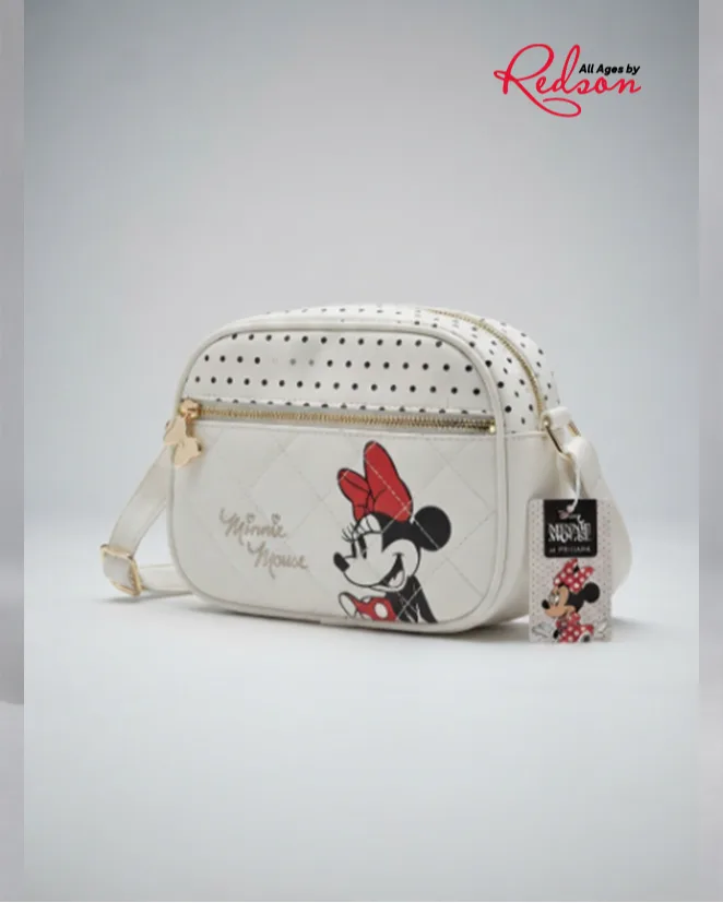 Minnie Mouse Quilted Crossbody Bag White