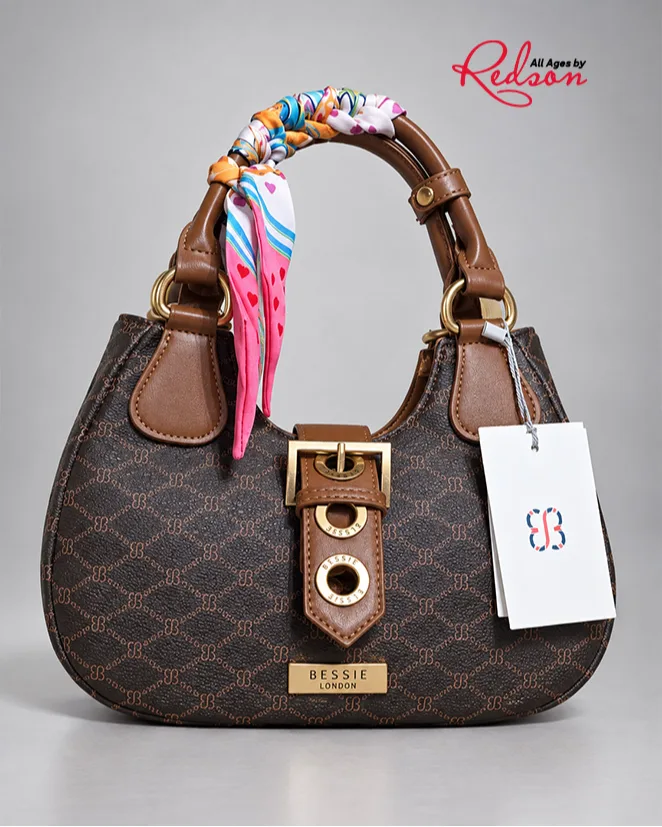 Bessie London Monogram Shoulder Bag With Scarf Detail