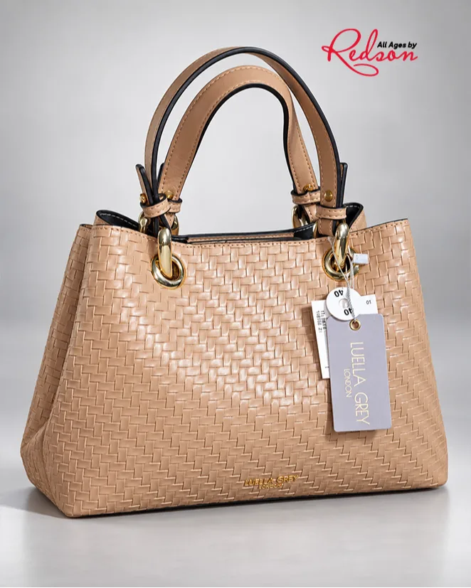 Lulu Guinness Woven Effect Tote Bag Nude