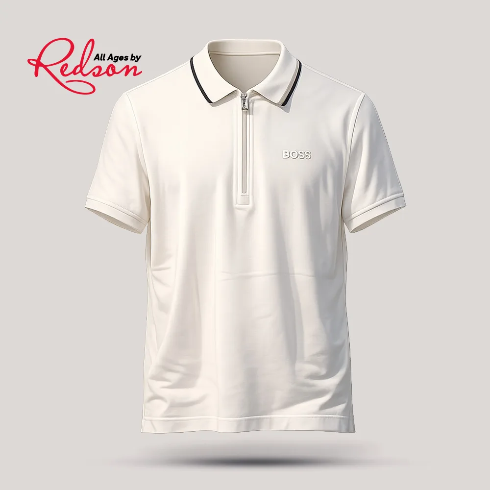 Boss Contrast Trim Zip Polo Shirt
