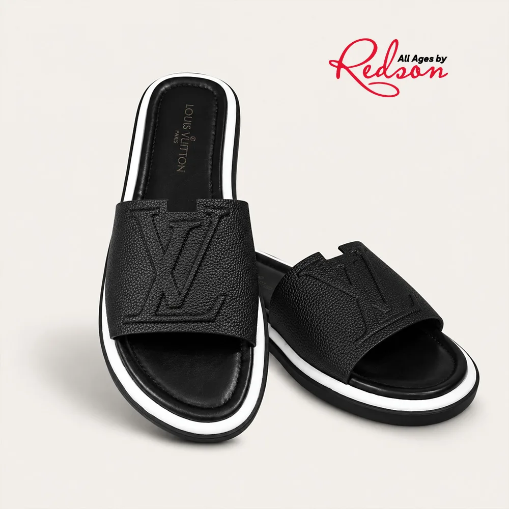 Louis Vuitton Embossed Monogram Slide Sandals