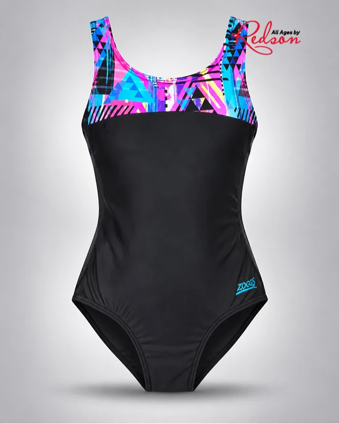 Zoggs Girls’ Printed Panel One Piece Swimsuit