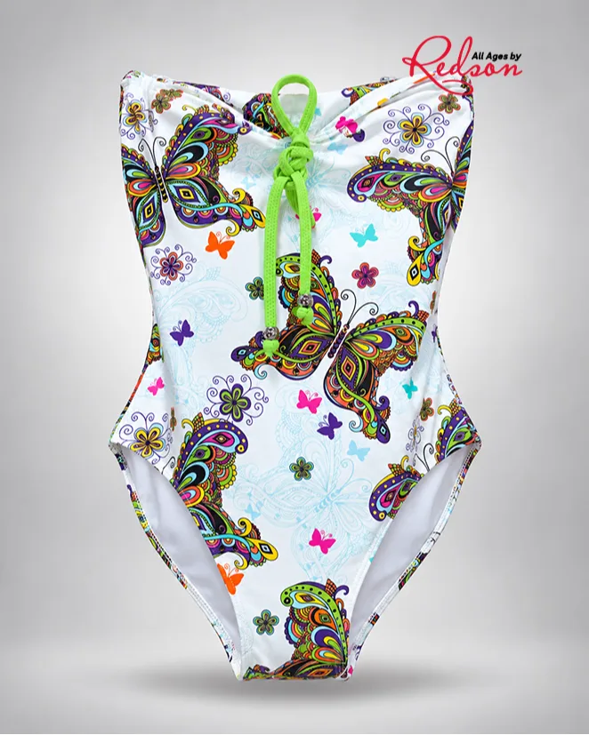 Girls’ Butterfly Print One Piece Swimsuit