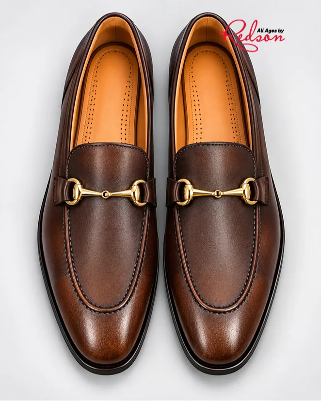 Men’s Brown Leather Horsebit Loafers