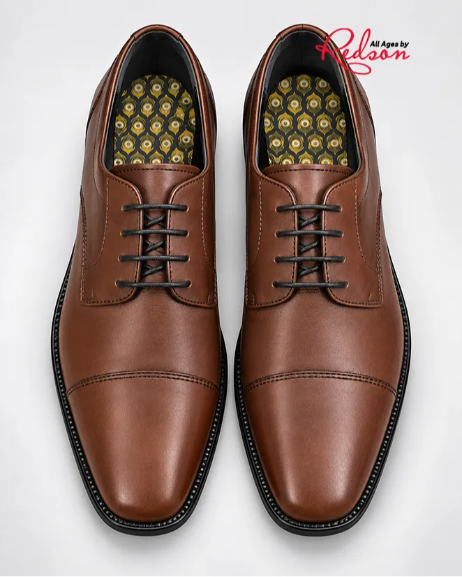 Men’s Brown Leather Cap Toe Oxford Shoes