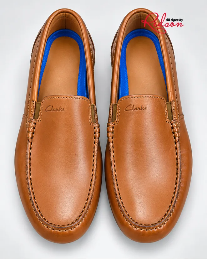 Men’s Clarks Brown Leather Slip-On Loafers