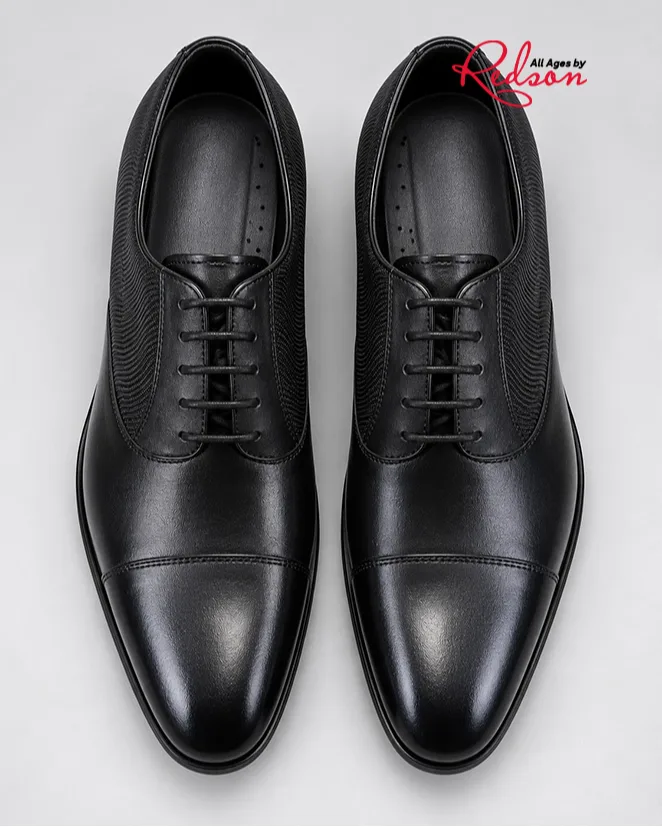 Men’s Black Cap Toe Lace Up Formal Shoes