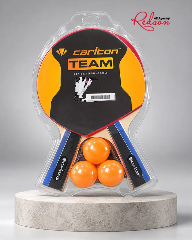 Carlton Team Table Tennis Set 2 Bats & 3 Balls