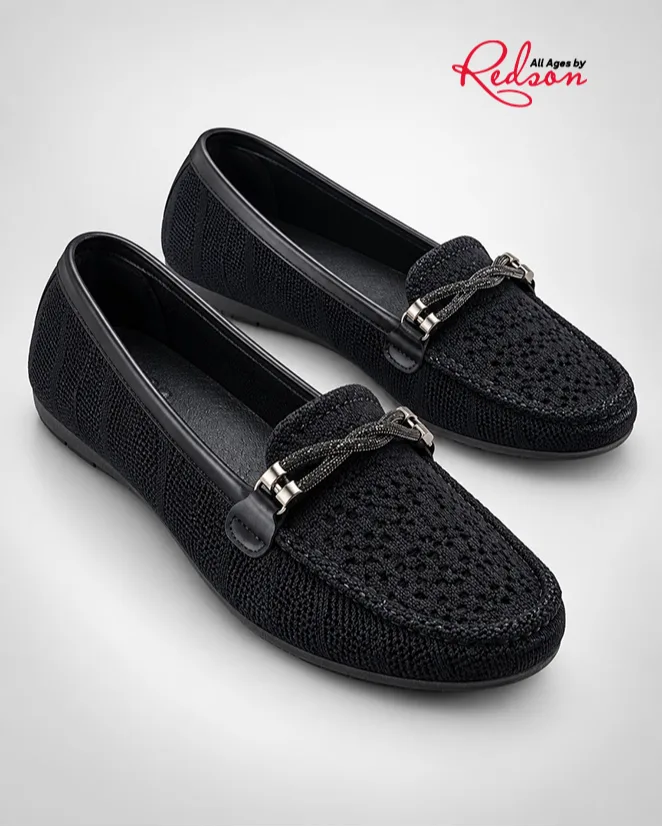 Woven Casual Loafers With Decorative Metal Detail