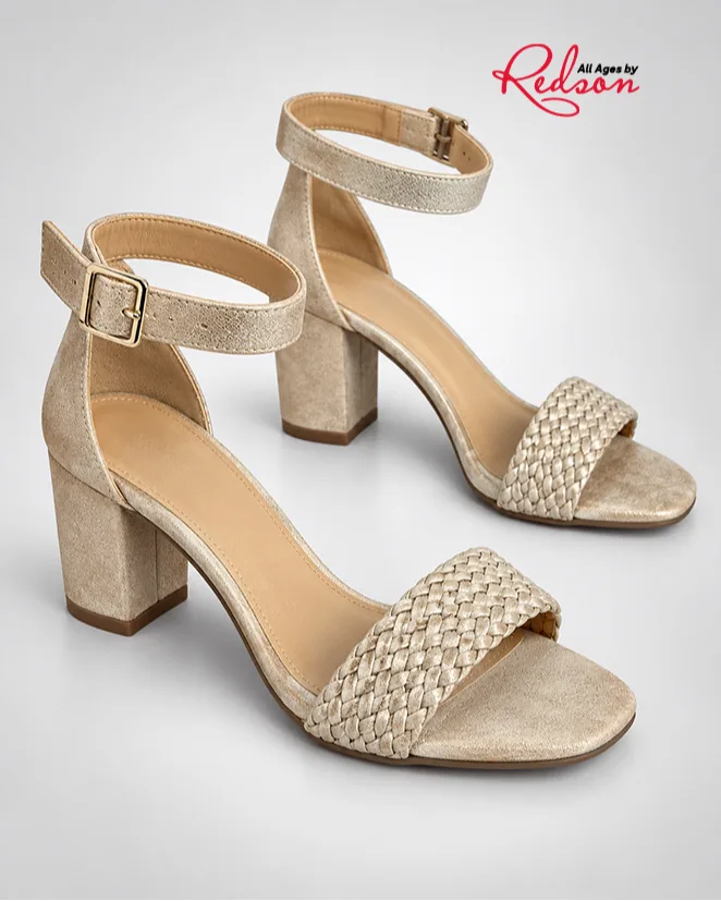Women’s Woven Strap Block Heel Sandals