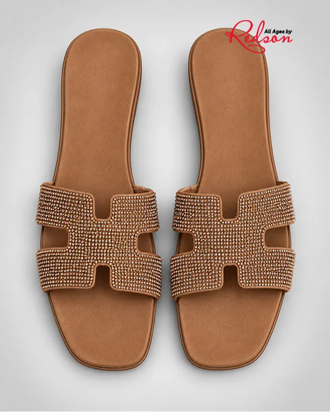 Women’s Rhinestone Embellished Slide Sandals