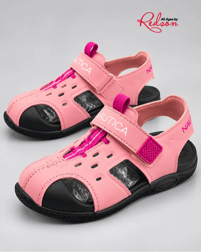 Nautica Girls' Pink Adjustable Strap Sport Sandals