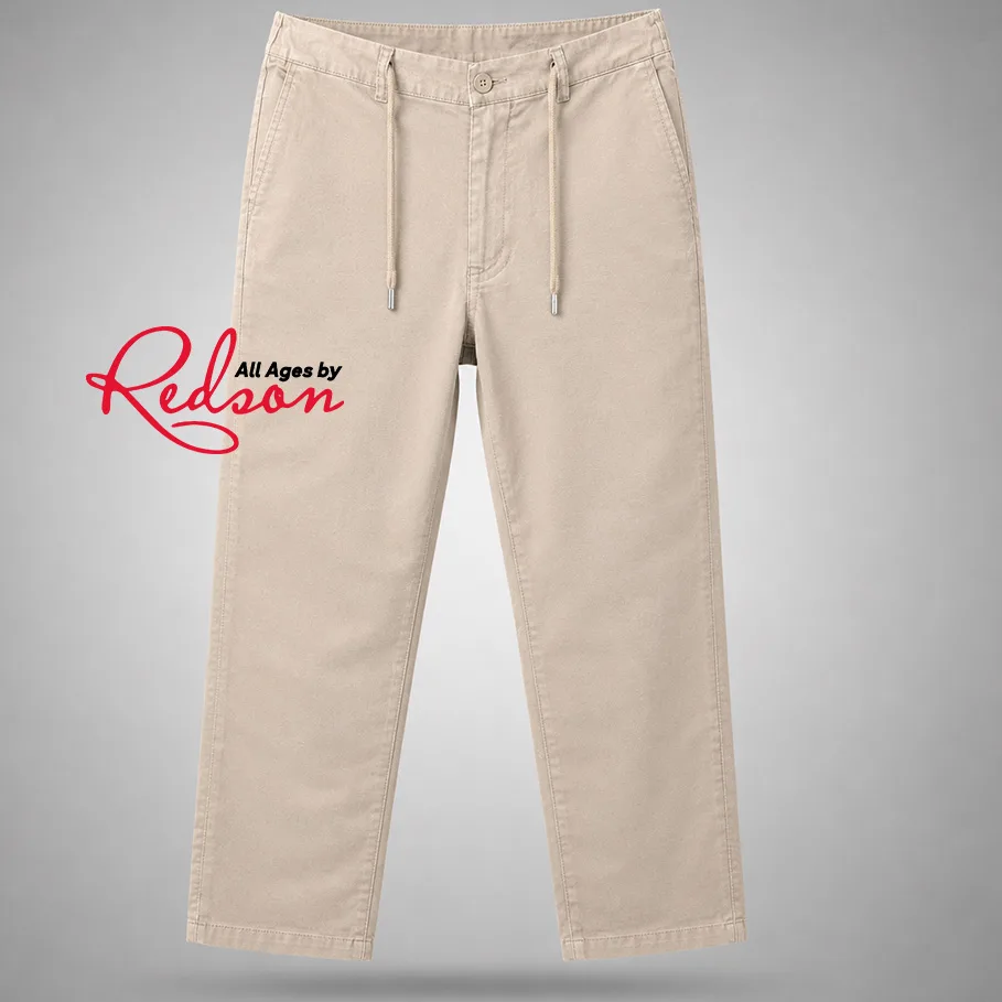 Men’s Beige Straight Leg Chino Trousers