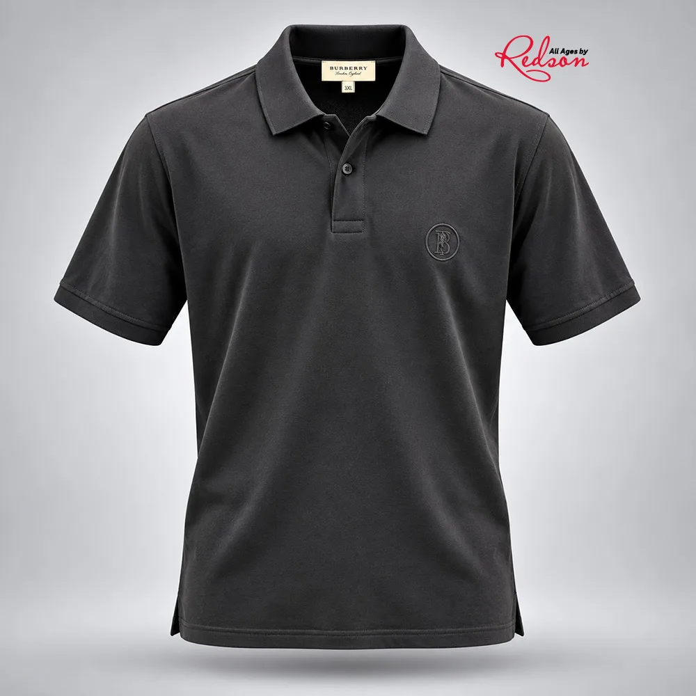 Men’s Burberry Black Embroidered Polo Shirt