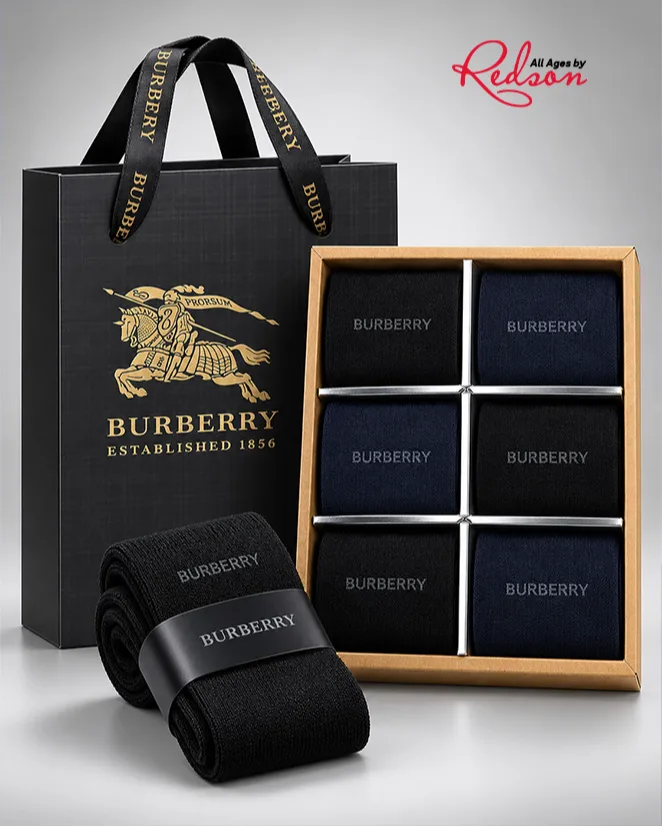 Men’s Burberry 6Pair Luxury Dress Socks Gift Set