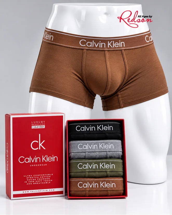 Men’s Calvin Klein 4 Pack Boxer Briefs Gift Set Black, Grey, Olive & Brown