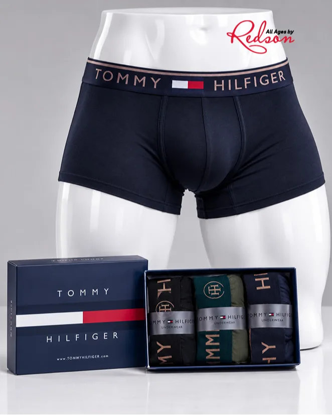 Men’s Tommy Hilfiger 3Pack Boxer Briefs Gift Set Navy, Black & Olive Green