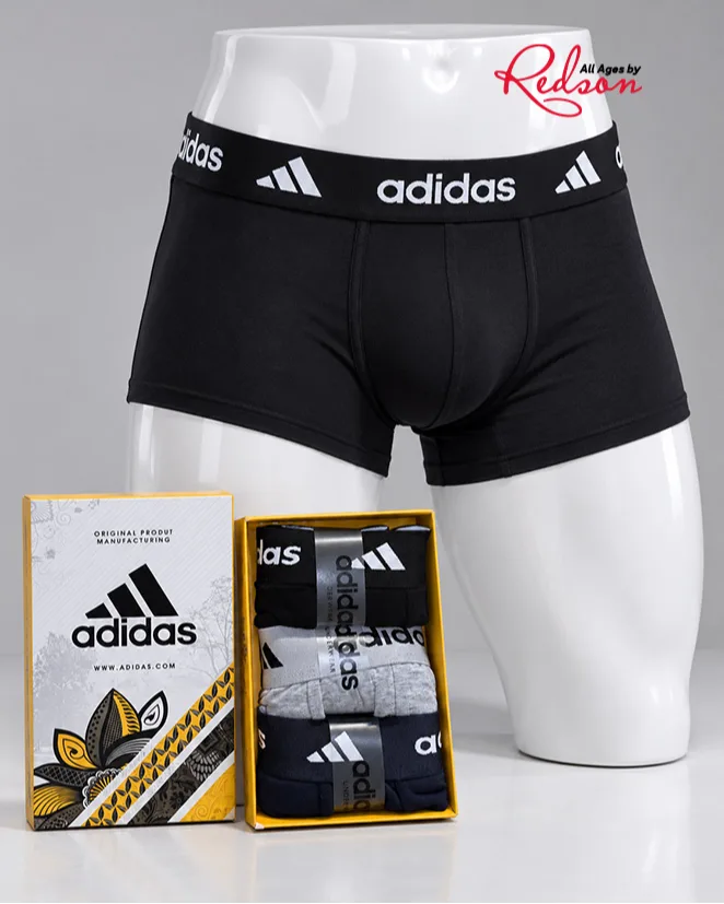 Adidas Men's 4Pack Logo Waistband Stretch Trunks Gift Set