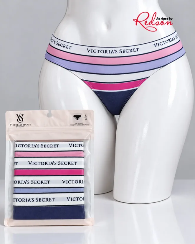 Victoria’s Secret Women's 5Pack Logo Waistband Bikini Panties – Multicolour