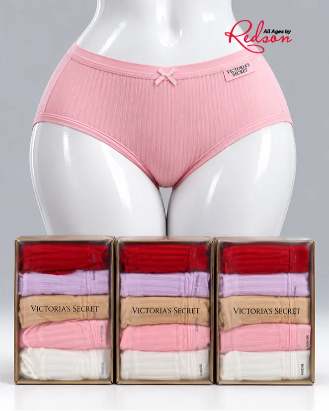 Victoria’s Secret Women’s Ribbed Bikini Panties 5Pack Gift Set