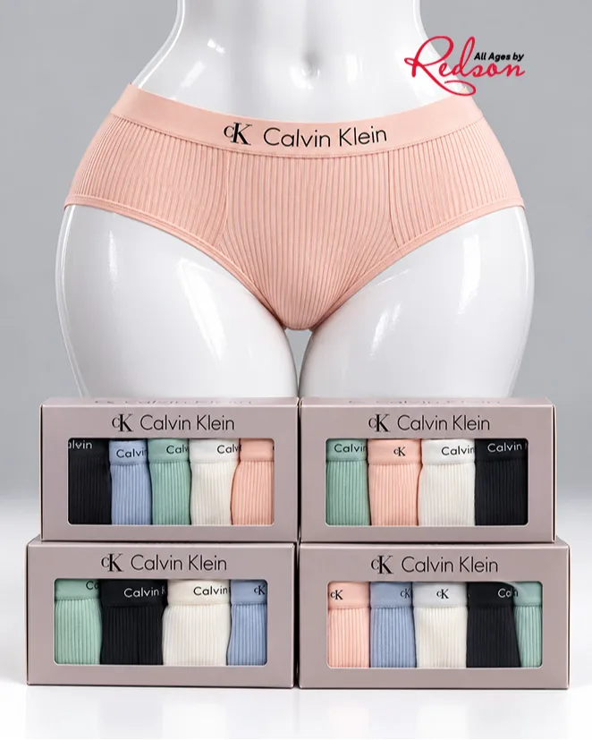 Calvin Klein Women's Ribbed Bikini Panties 5-Pack Gift Set