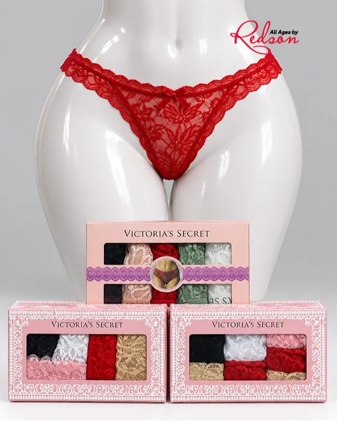 Victoria’s Secret Women’s Lace Thong Panties 5Pack Gift Set