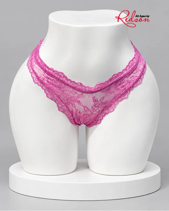 Women's Pink Floral Lace Briefs