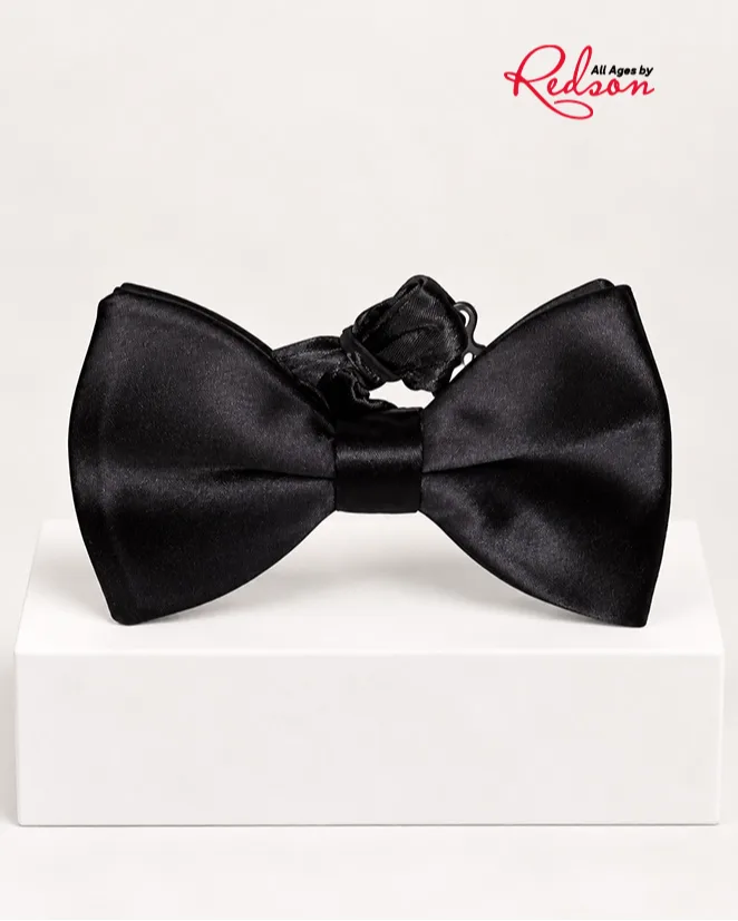 Classic Black Satin Bow Tie