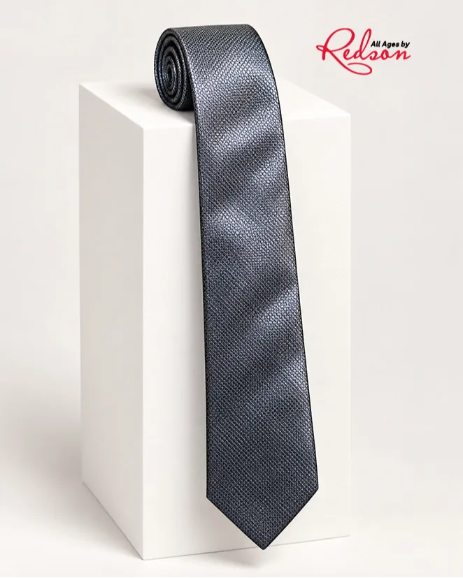 Men's Charcoal Grey Textured Formal Necktie