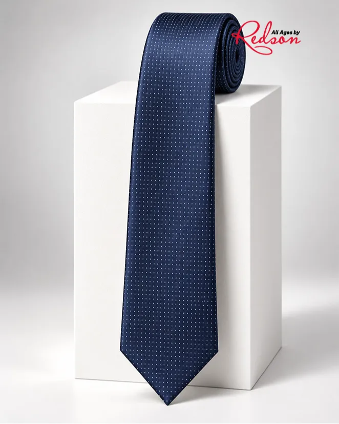 Men's Navy Blue Micro Dot Pattern Formal Necktie
